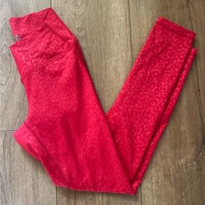 Zyia Red Leopard Scunchy What Light N Tight Hi-Rise 7/8 leggings